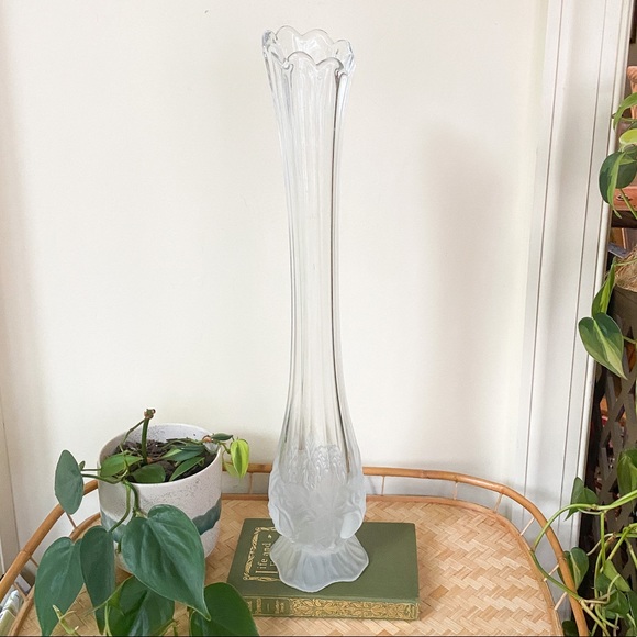Vintage Other - SOLD Vintage MCM Clear Glass Swung Vase